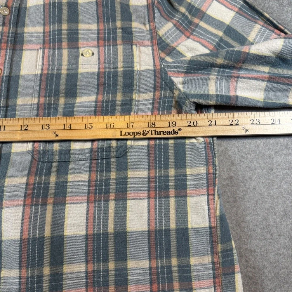 The North Face Shirt Mens L Blue Plaid Long Sleeve Flannel Lined Button-Up